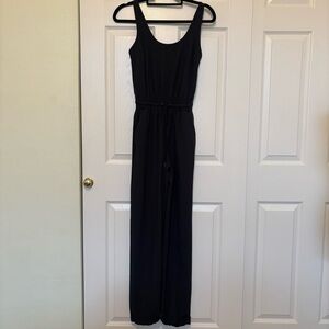 Abercrombie and Fitch Travel Jumpsuit Drawstring Sleeveless Black Size XXS Tall